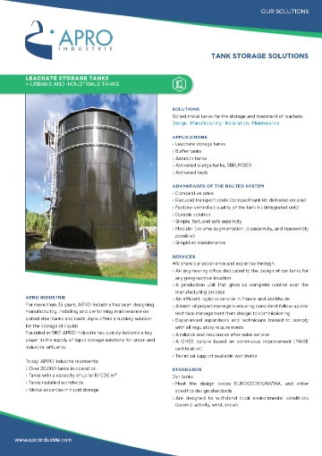 Application sheet - Leachate