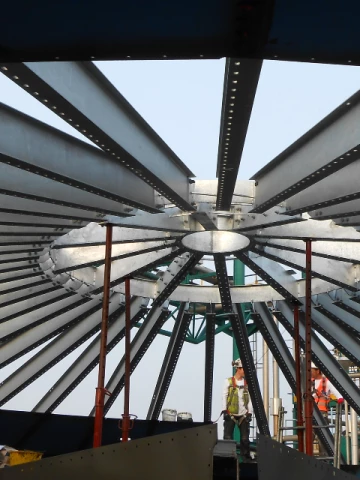 Conical cover with external beams